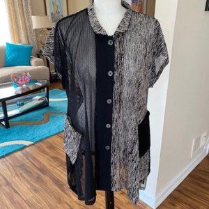Damee Inc SS Mesh Black Gray Tunic/Jacket L/XL